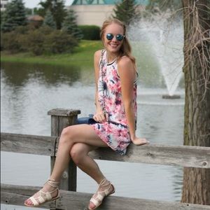 Floral print shift dress